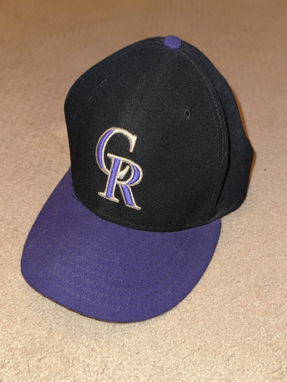 MLB Colorado Rockies Black and Purple Fitted Hat